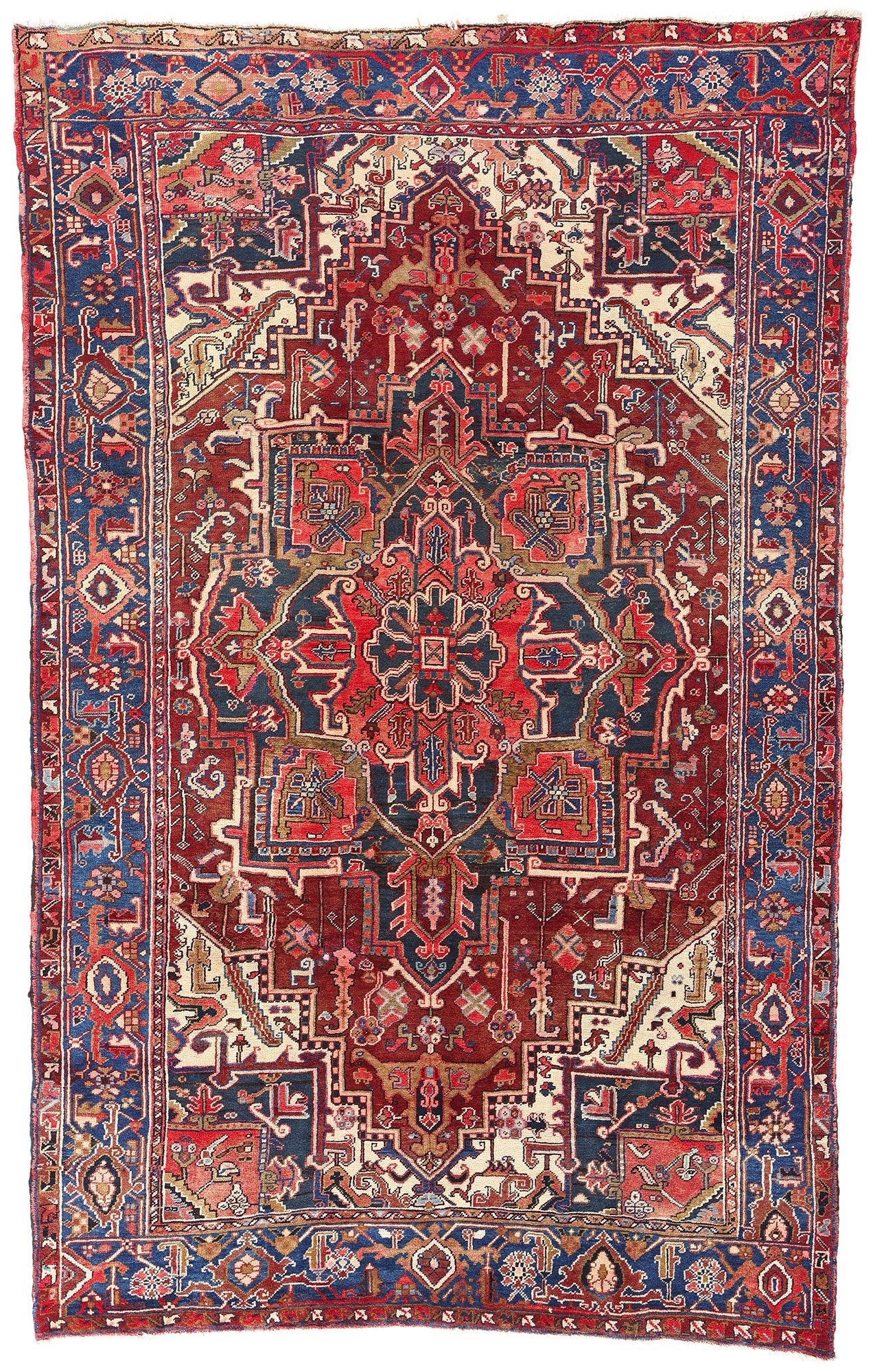 7 x 11 Vintage Persian Heriz Rug 90010