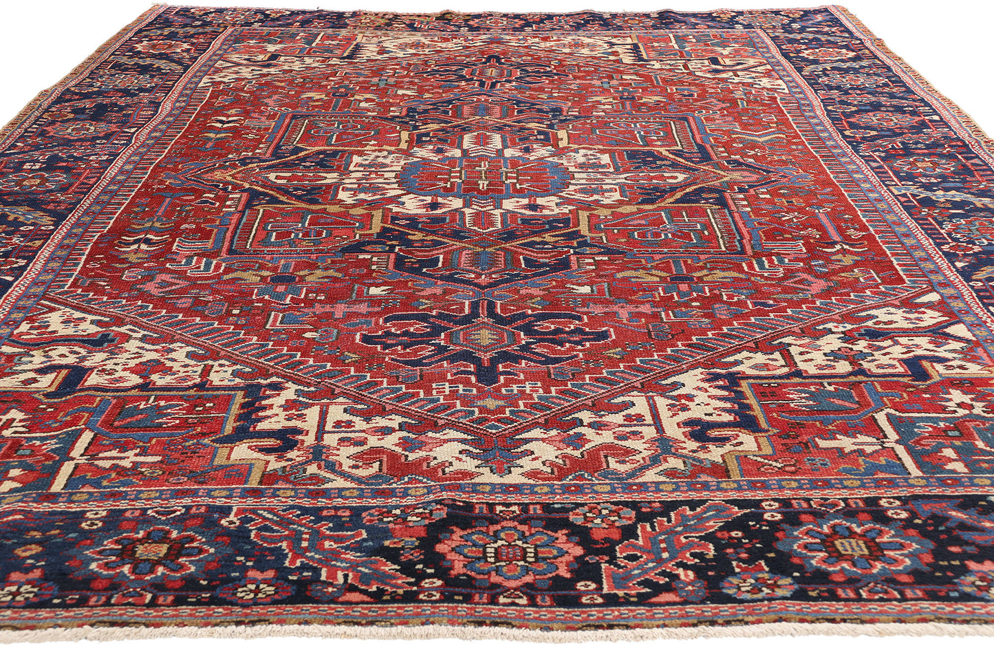 8 x 11 Vintage Persian Heriz Rug 90006