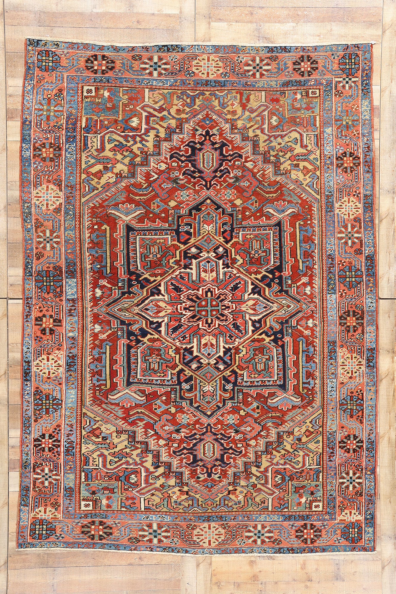 8 x 11 Antique Persian Heriz Rug 90007