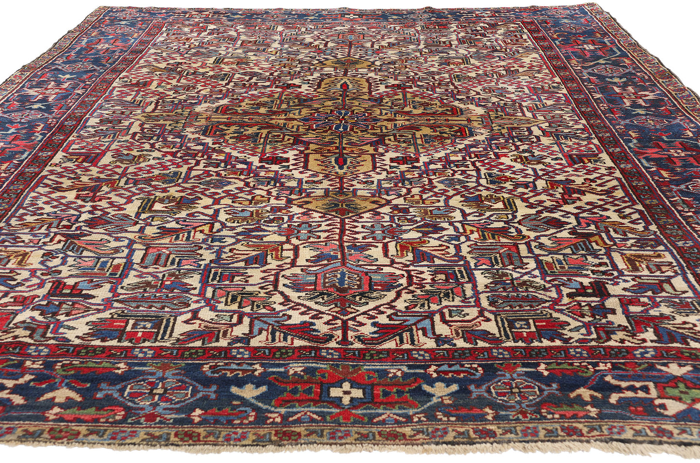 8 x 11 Vintage Persian Heriz Rug 90011