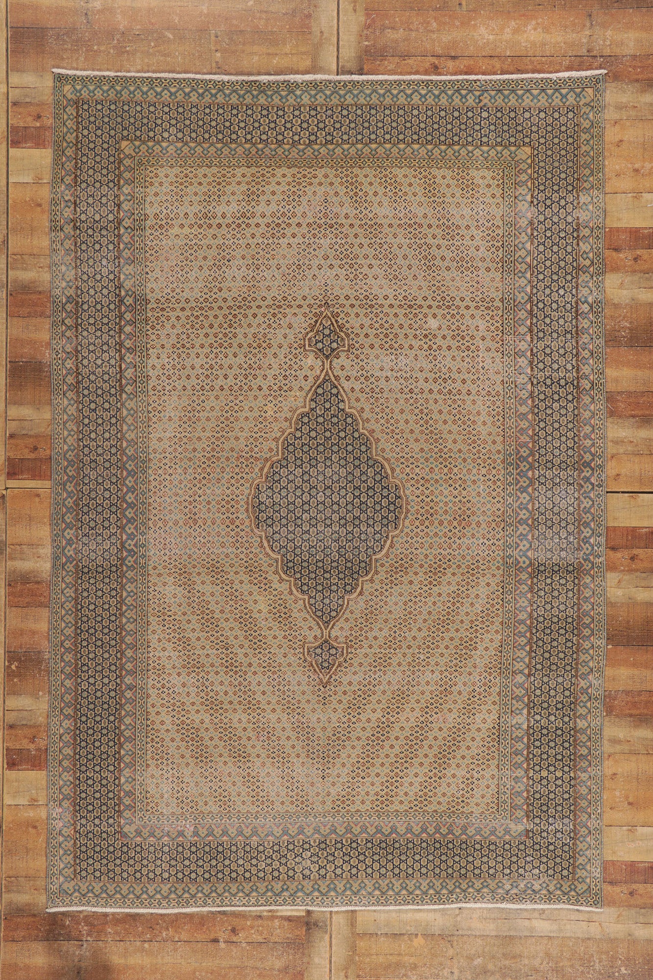 7 x 10 Vintage Persian Kerman Rug 53750