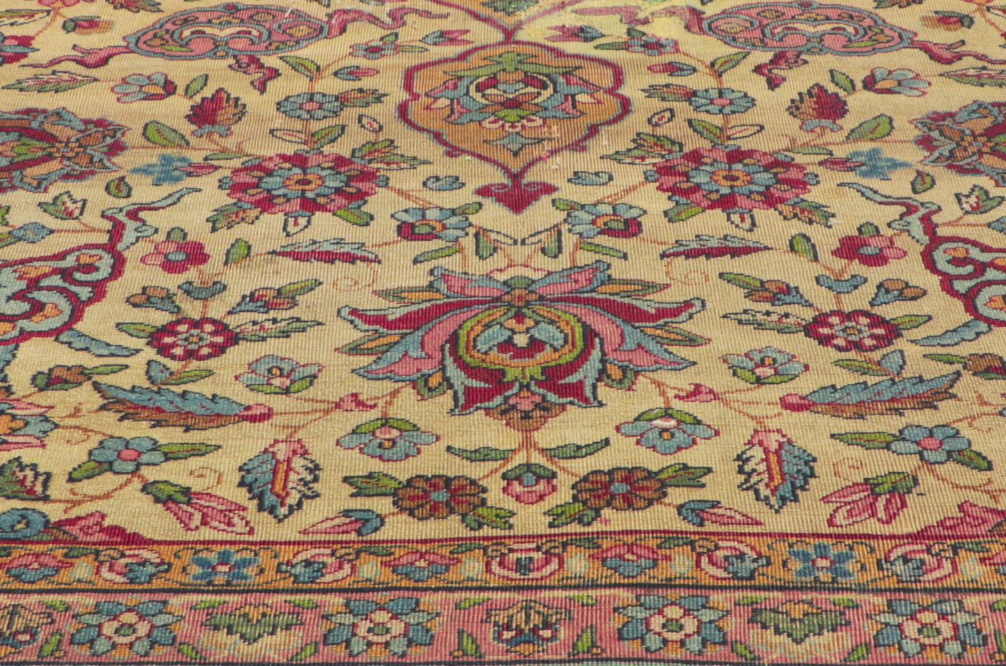 9 x 12 Antique-Worn Persian Kerman Rug 78297