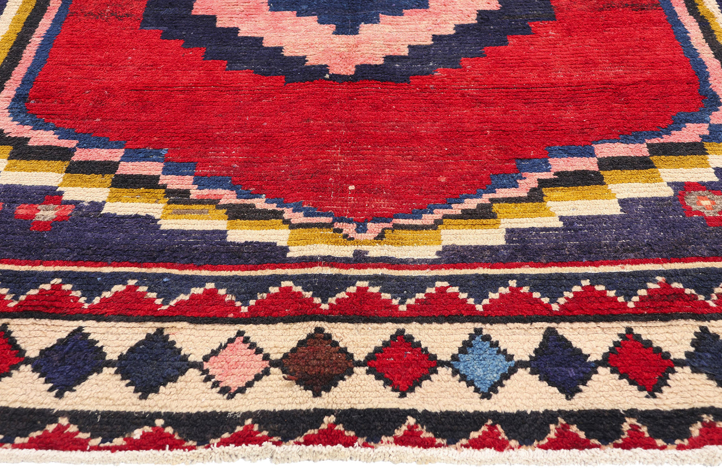 7 x 9 Vintage Persian Lori Geometric Medallion Rug 78884