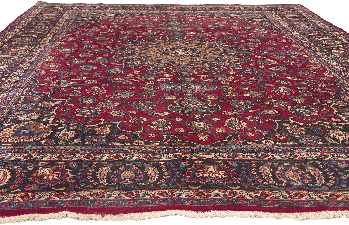 8 x 12 Vintage Persian Mashhad Rug 75540