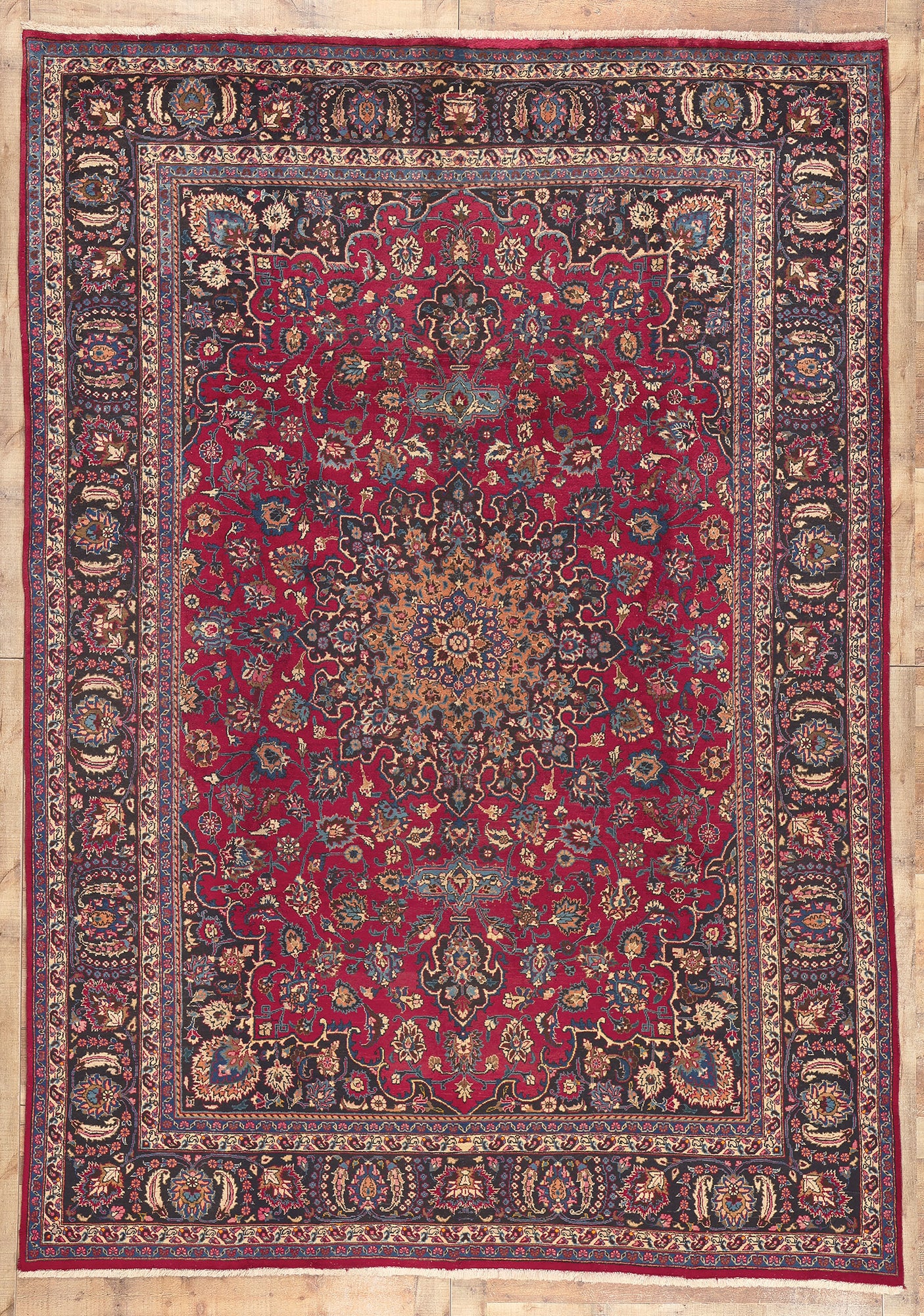 8 x 12 Vintage Persian Mashhad Rug 75540