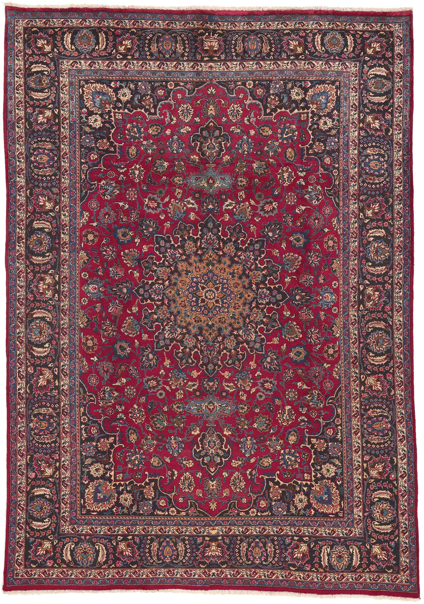 8 x 12 Vintage Persian Mashhad Rug 75540