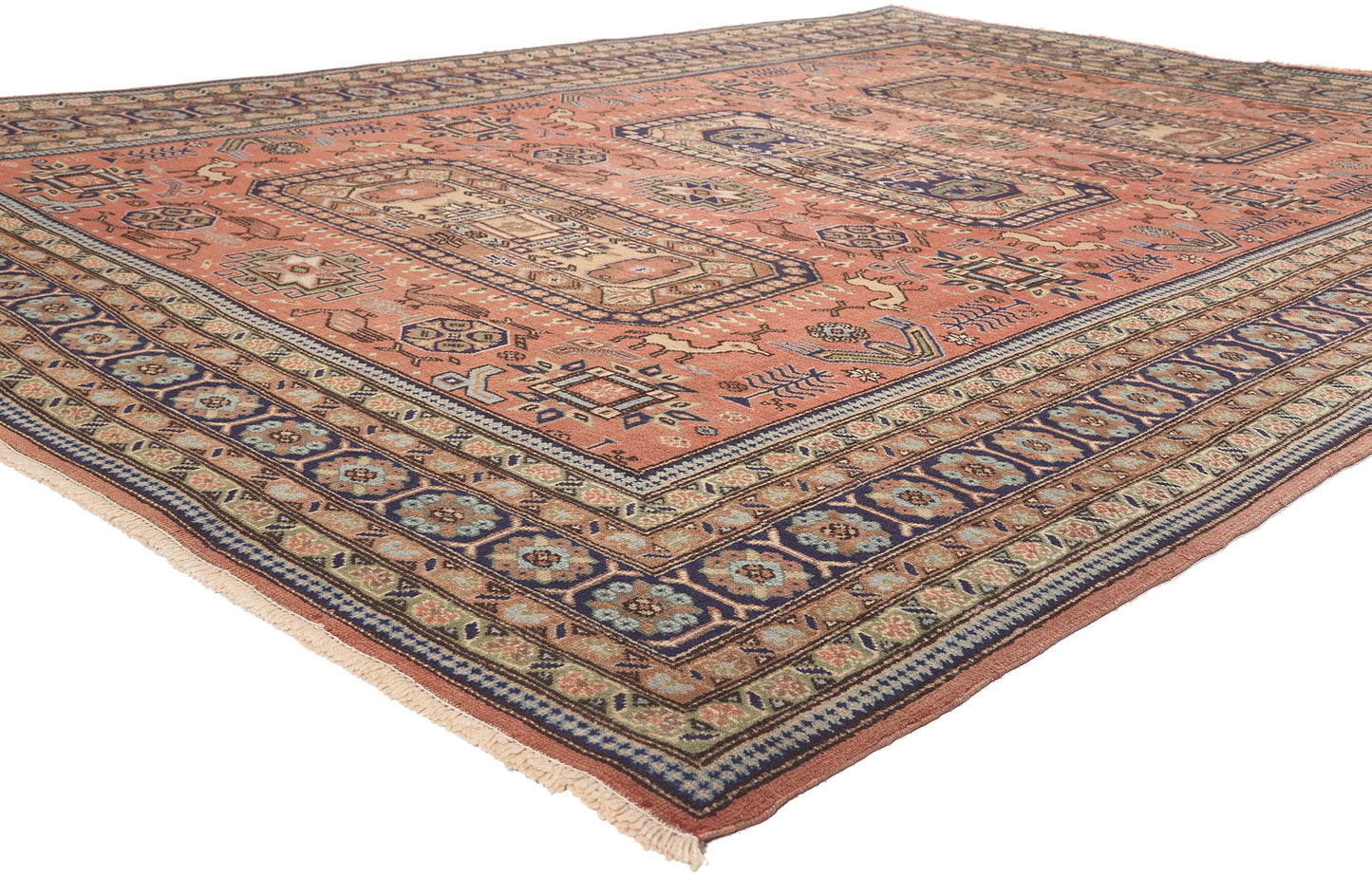 7 x 10 Vintage Persian Ardabil Rug 74930