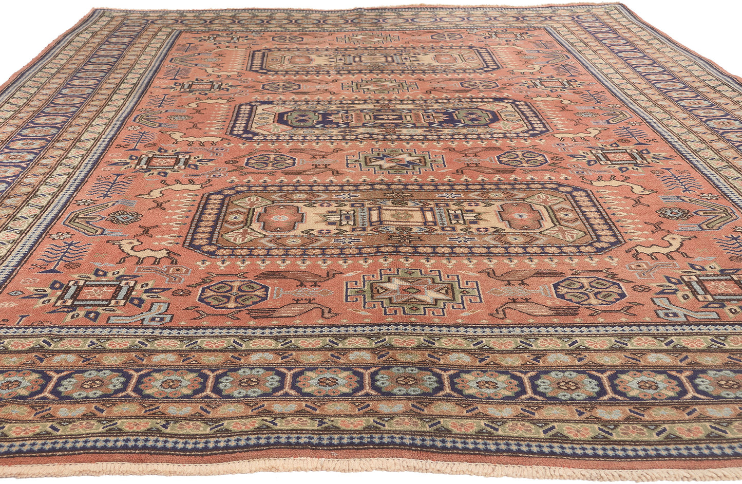 7 x 10 Vintage Persian Ardabil Rug 74930