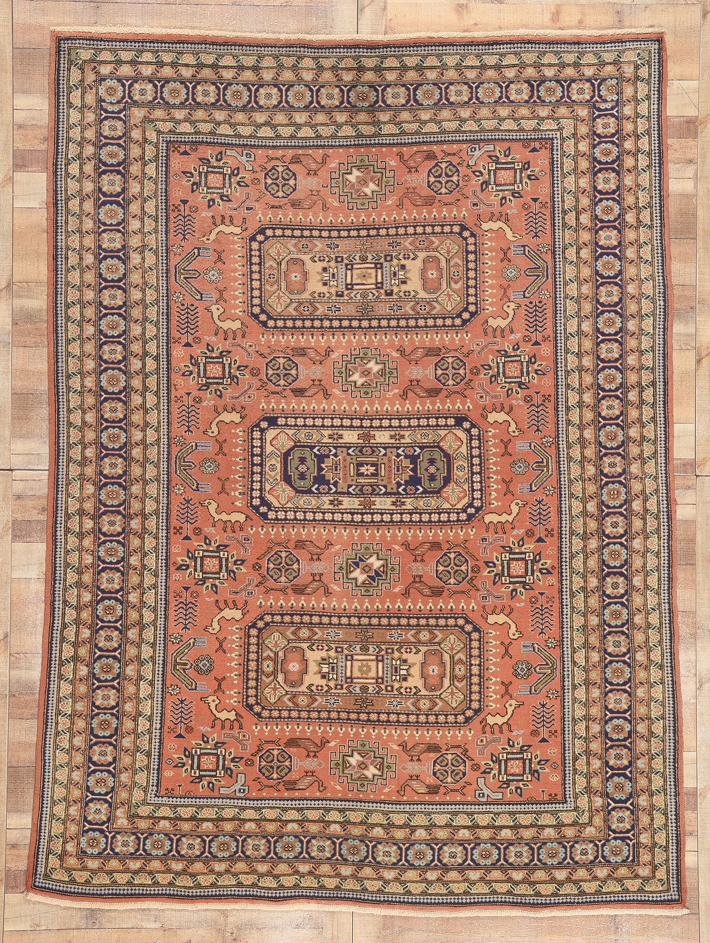 7 x 10 Vintage Persian Ardabil Rug 74930