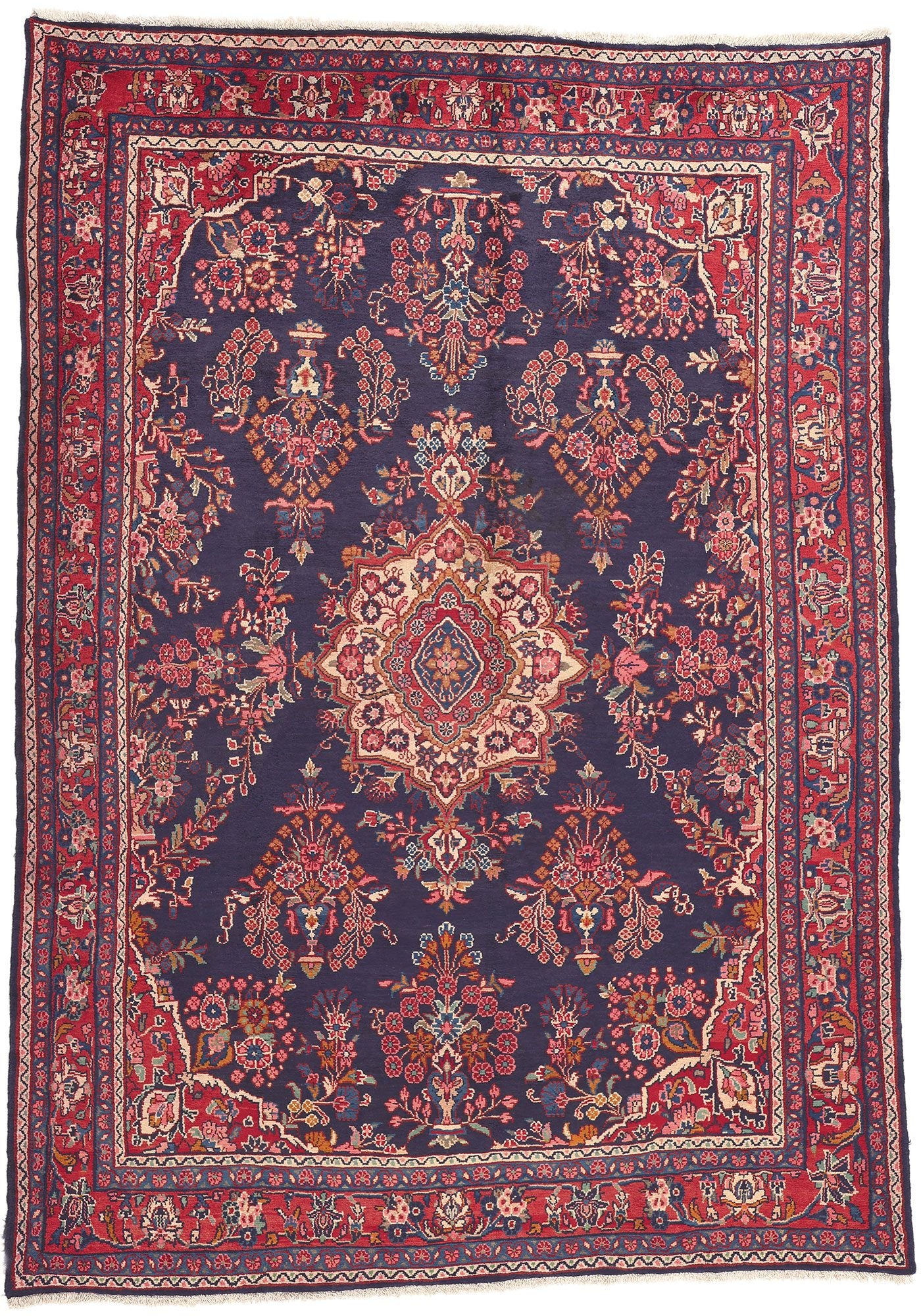 7 x 10 Vintage Persian Mehraban Rug 76024