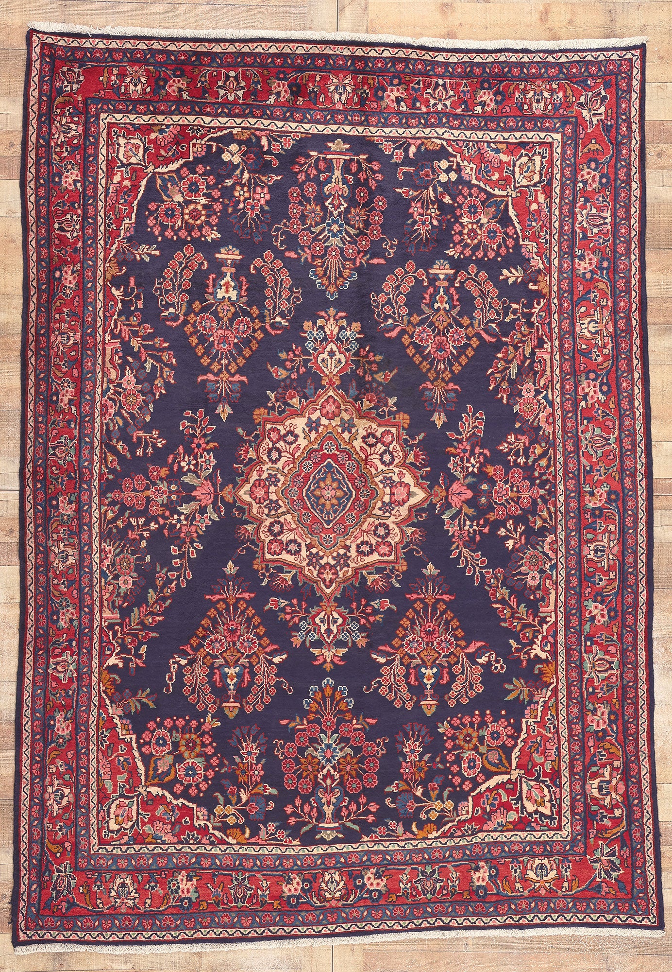 7 x 10 Vintage Persian Mehraban Rug 76024