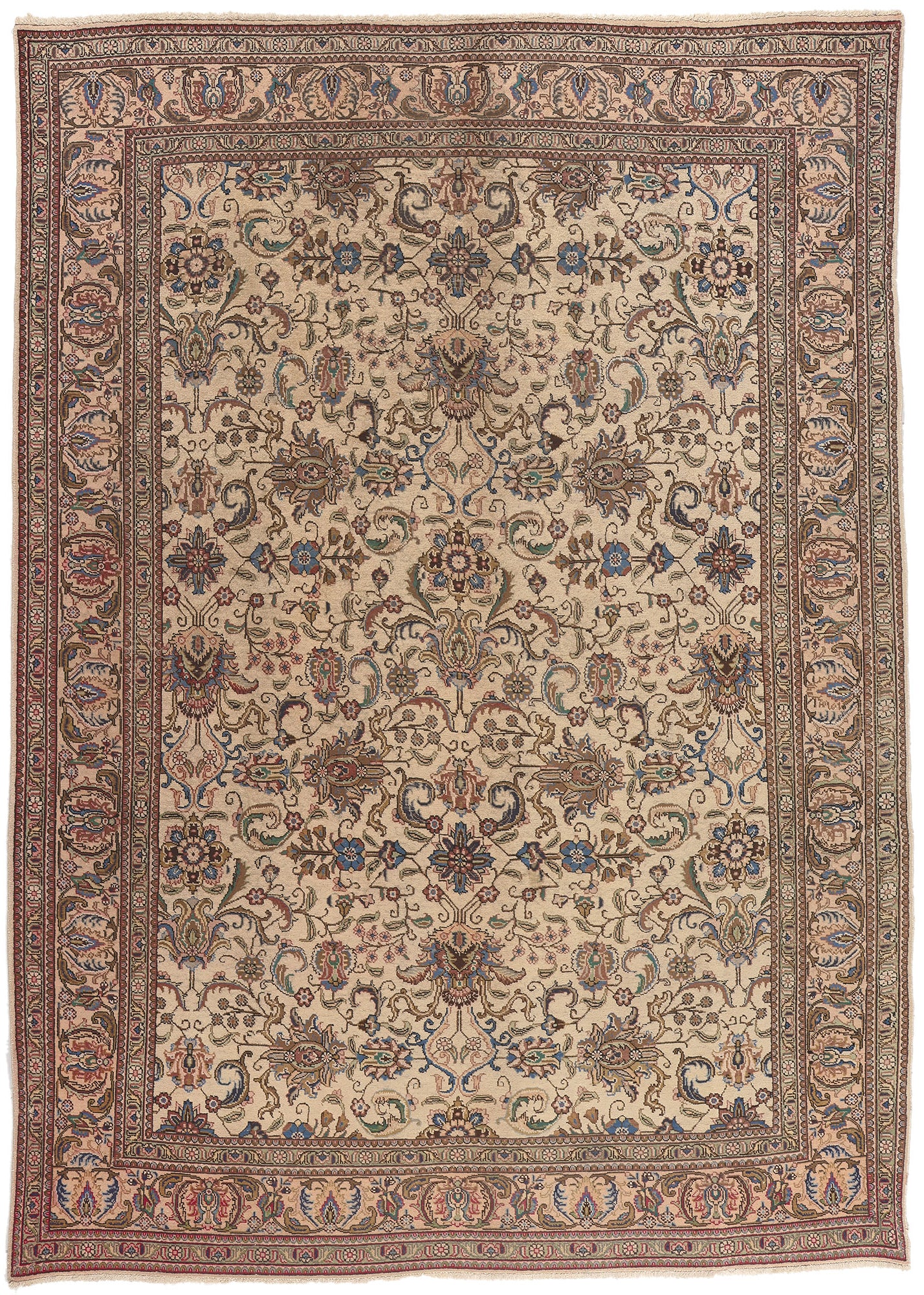 8 x 12 Vintage Persian Tabriz Rug 75093