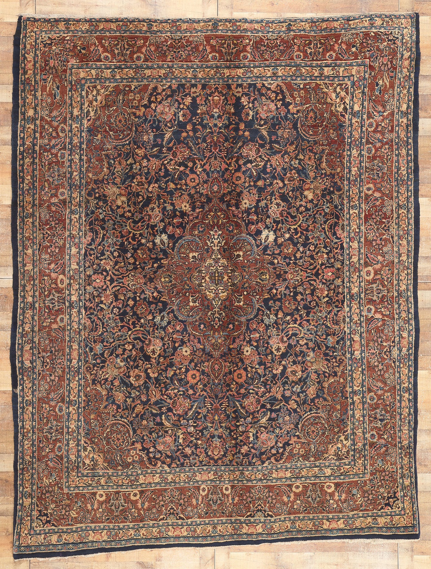 9 x 12 Antique Persian Hamadan Rug 76597