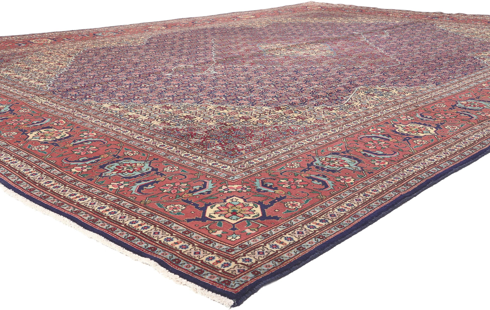 10 x 13 Vintage Persian Tabriz Rug 60713