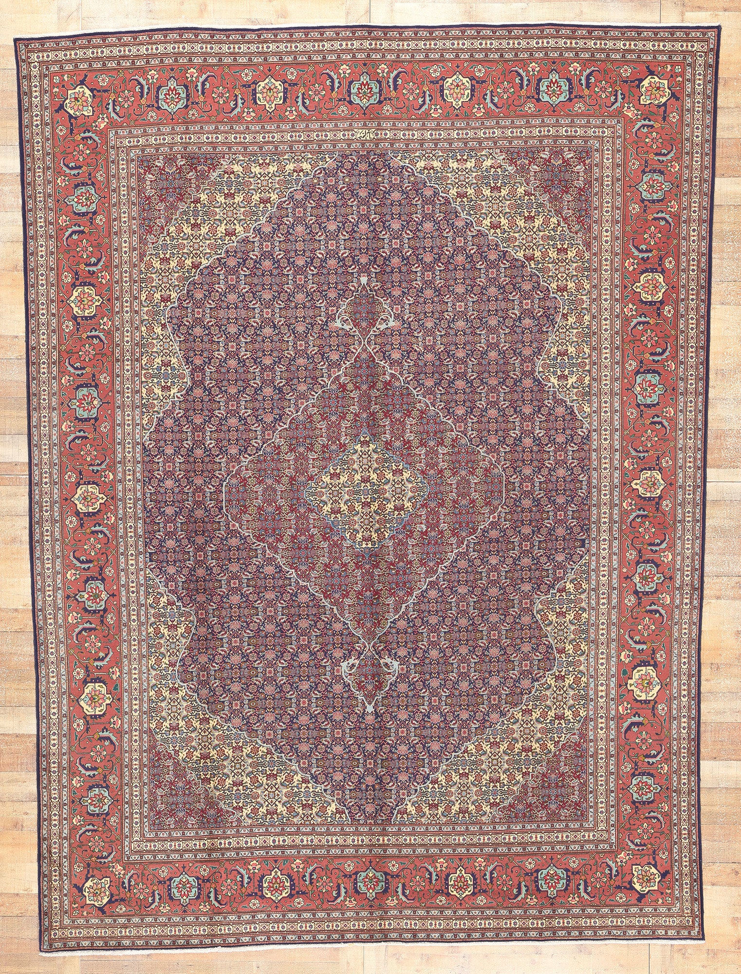 10 x 13 Vintage Persian Tabriz Rug 60713
