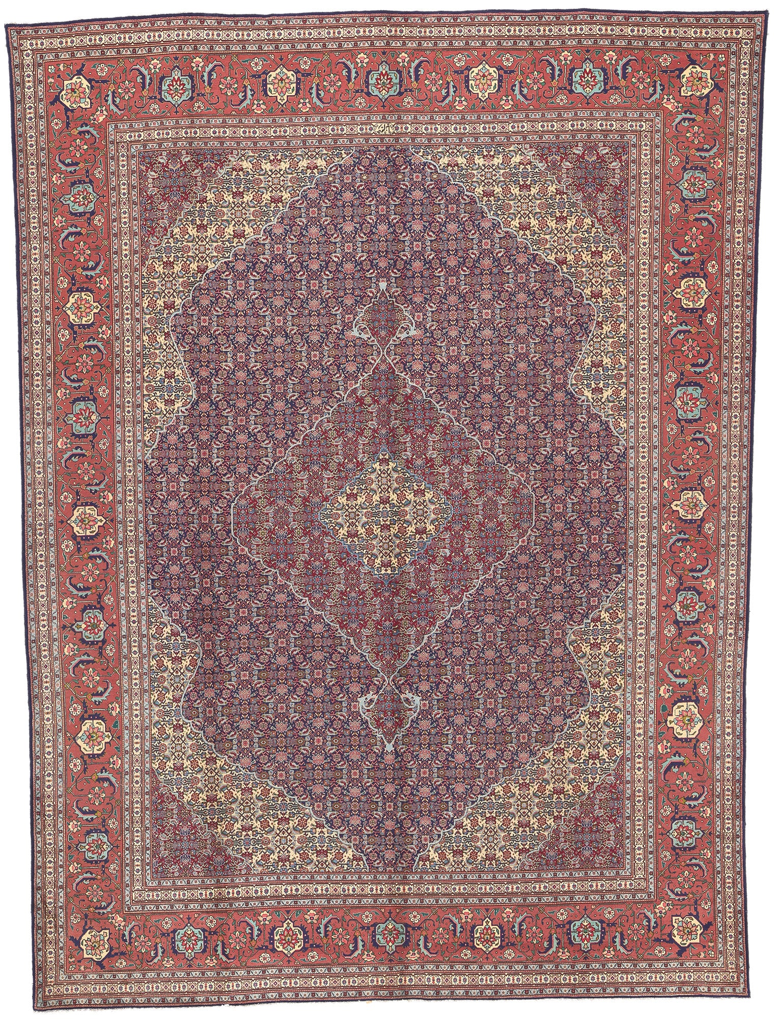 10 x 13 Vintage Persian Tabriz Rug 60713