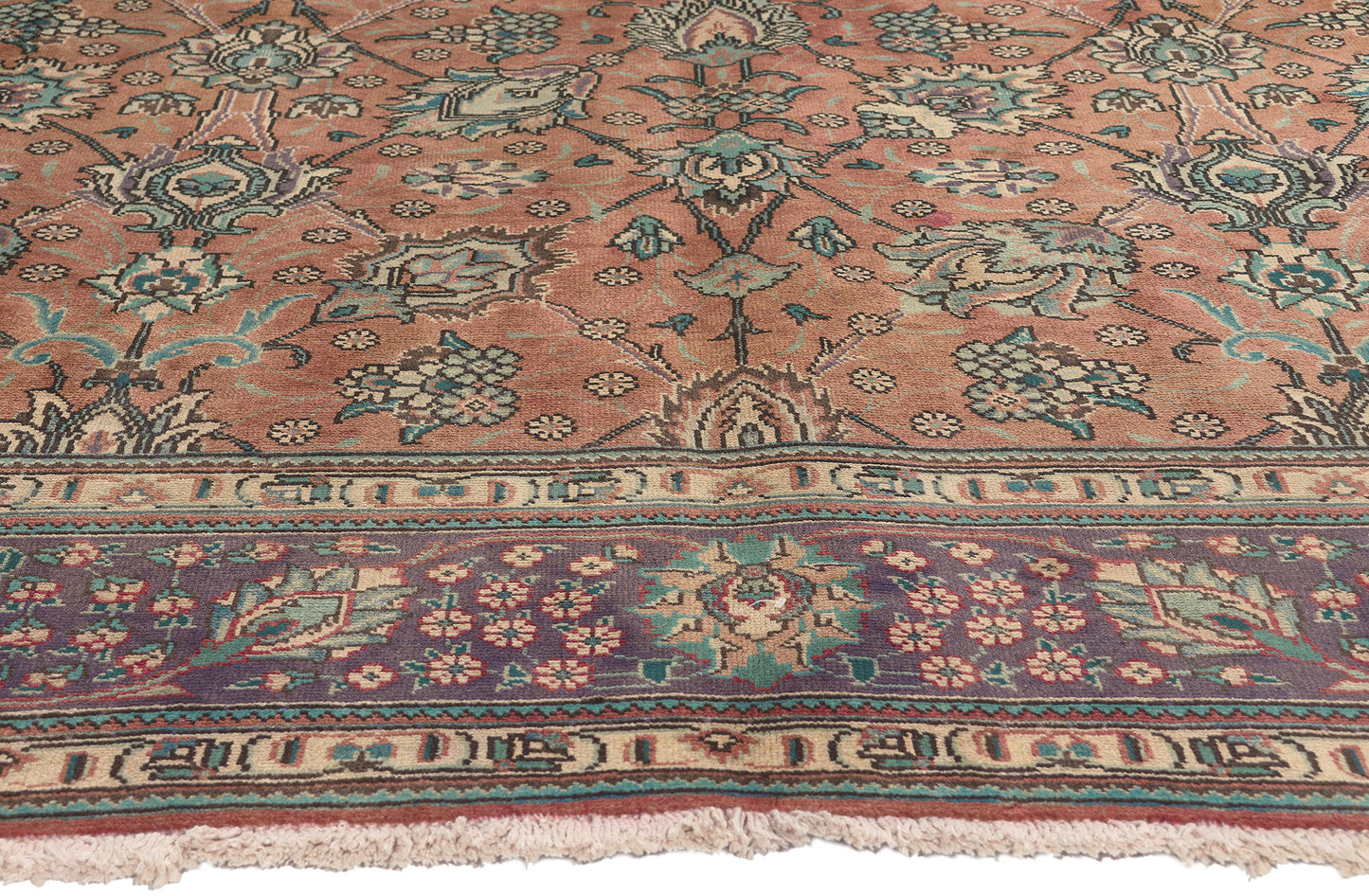 8 x 10 Vintage Persian Tabriz Rug 75505
