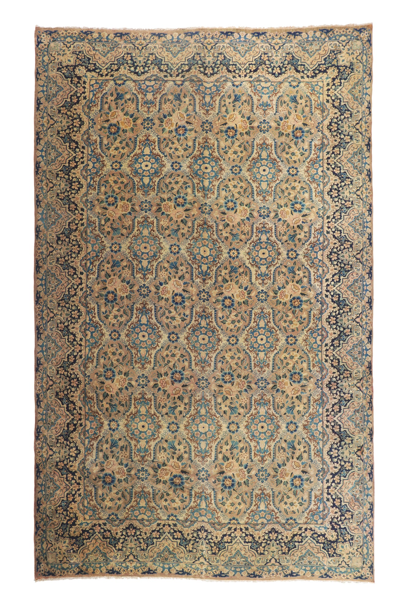 10 x 16 Vintage Persian Yazd Rug 76504