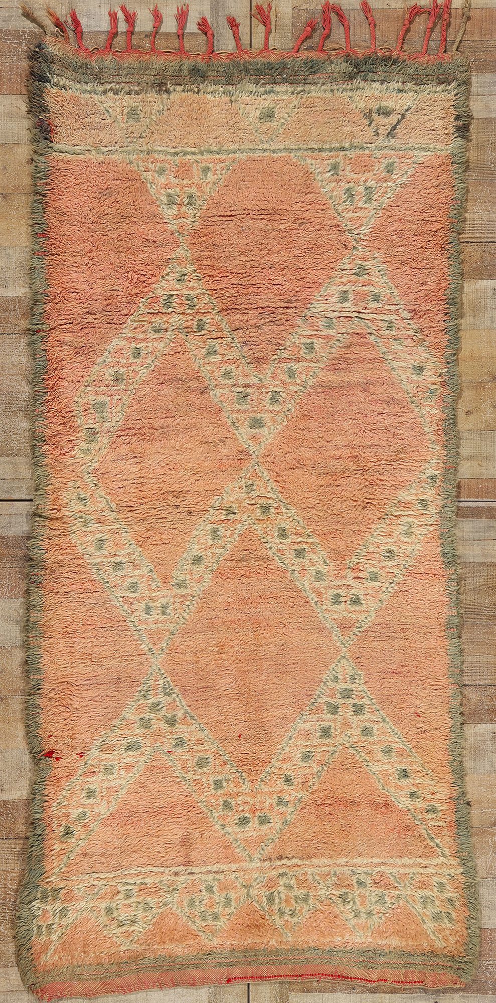 4 x 8 Vintage Pink Boujad Moroccan Rug 21838
