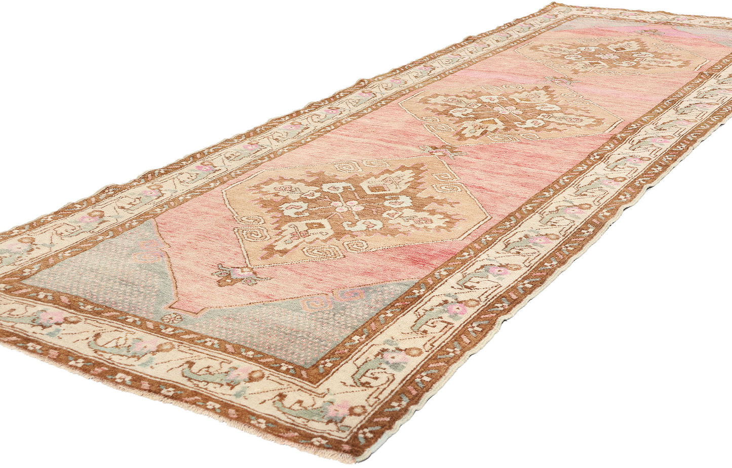3 x 10 Vintage Pink Turkish Oushak Rug 52805