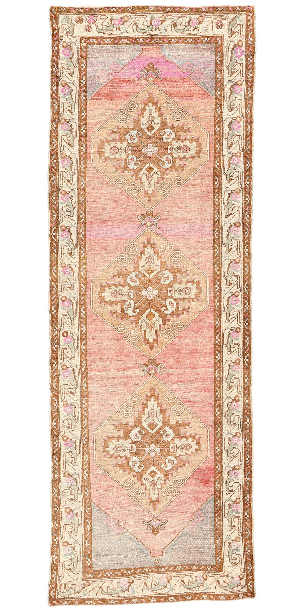 3 x 10 Vintage Pink Turkish Oushak Rug 52805