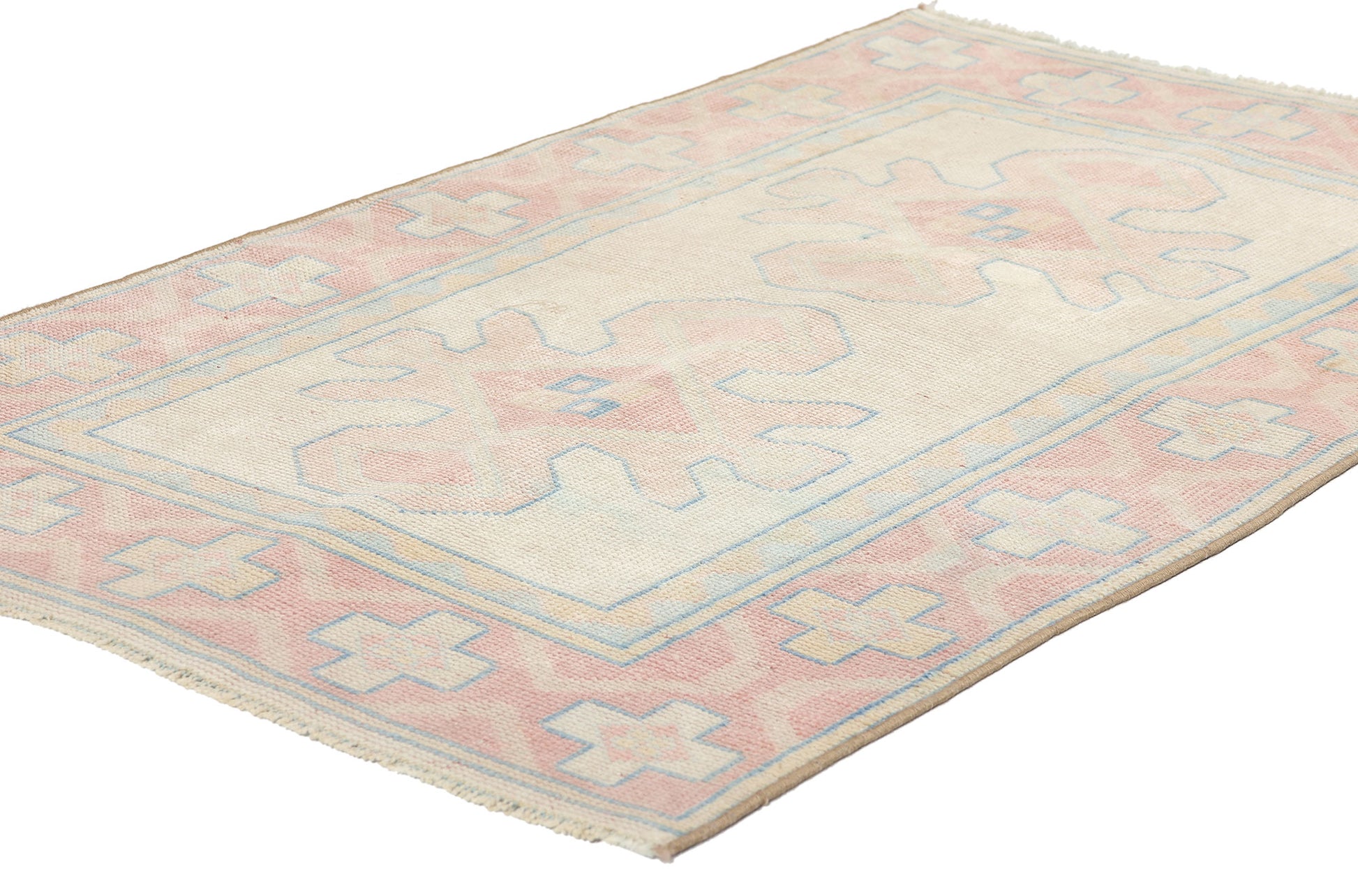 3 x 4 Vintage Pink Turkish Oushak Rug 53930
