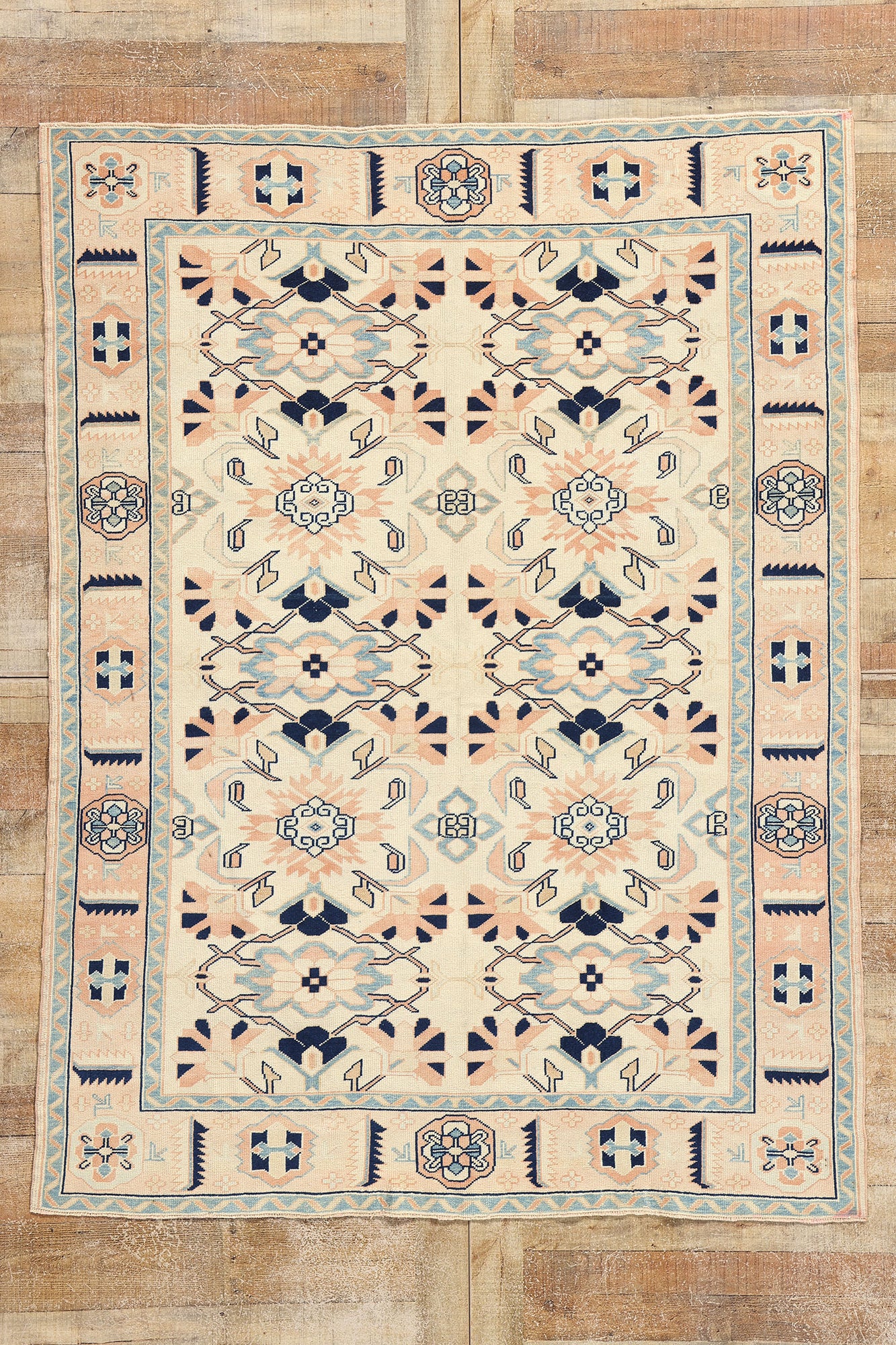 5 x 7 Vintage Pink Turkish Oushak Rug 53935