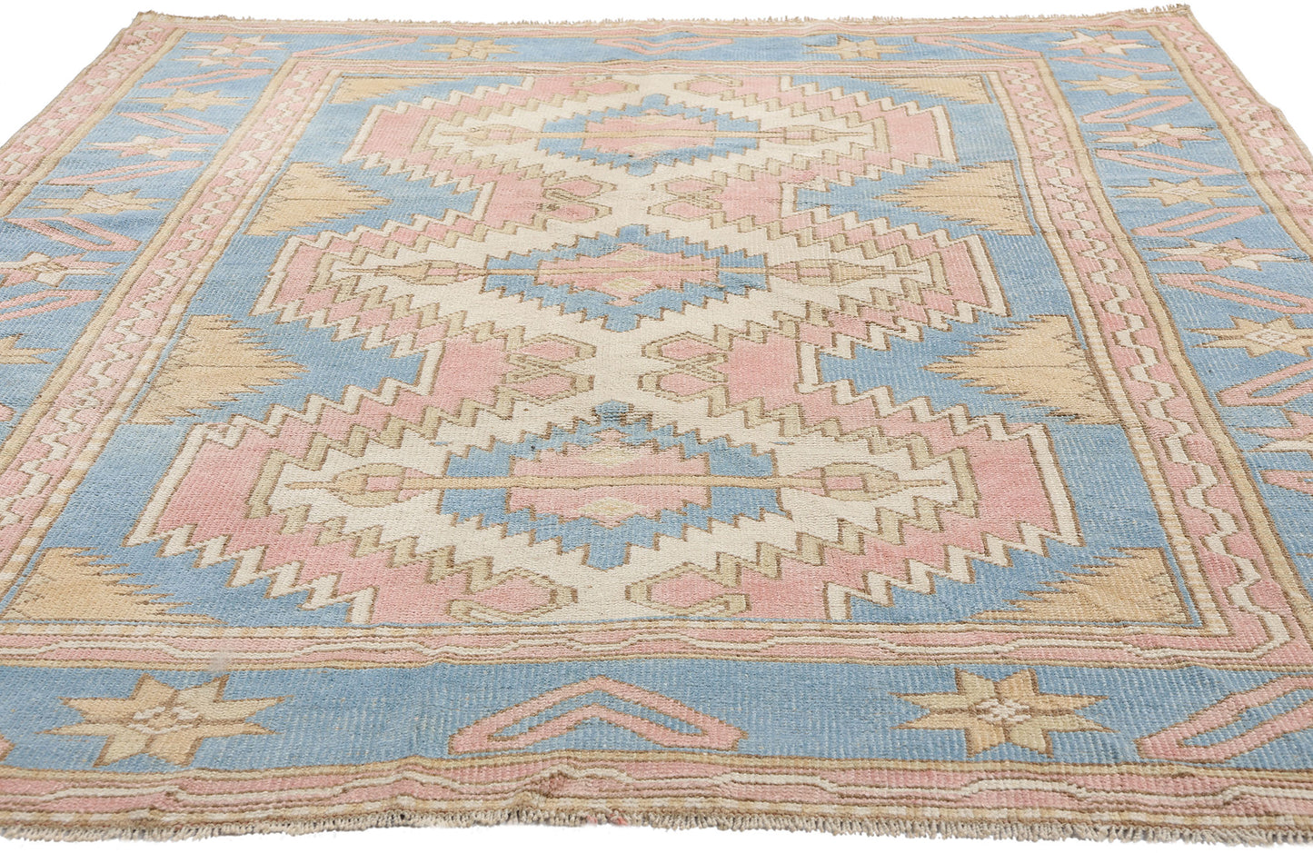5 x 7 Vintage Pink Turkish Oushak Rug 53939