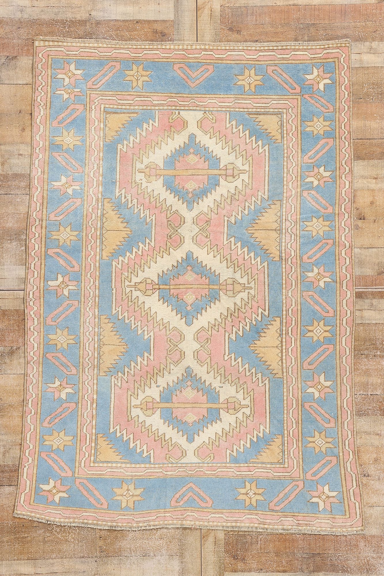 5 x 7 Vintage Pink Turkish Oushak Rug 53939
