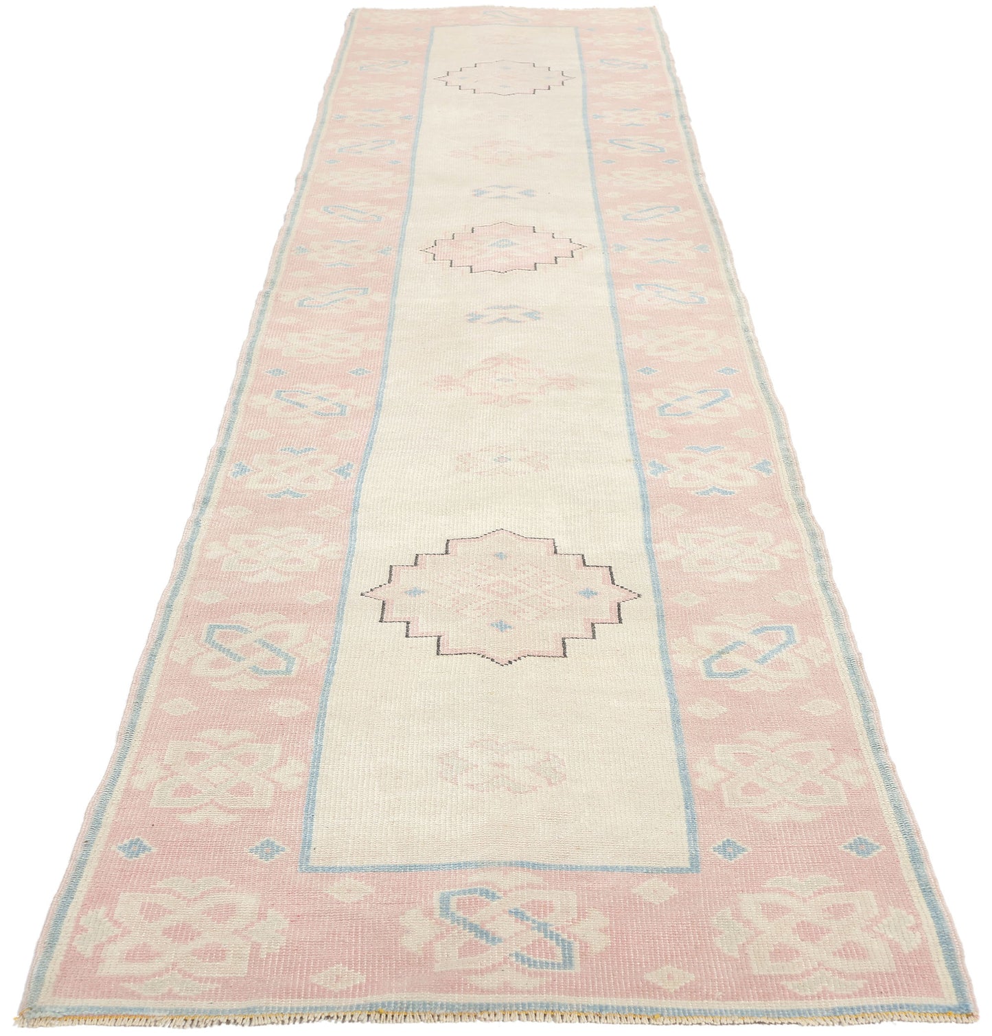 2 x 12 Vintage Pink Persian Hamadan Rug 53942