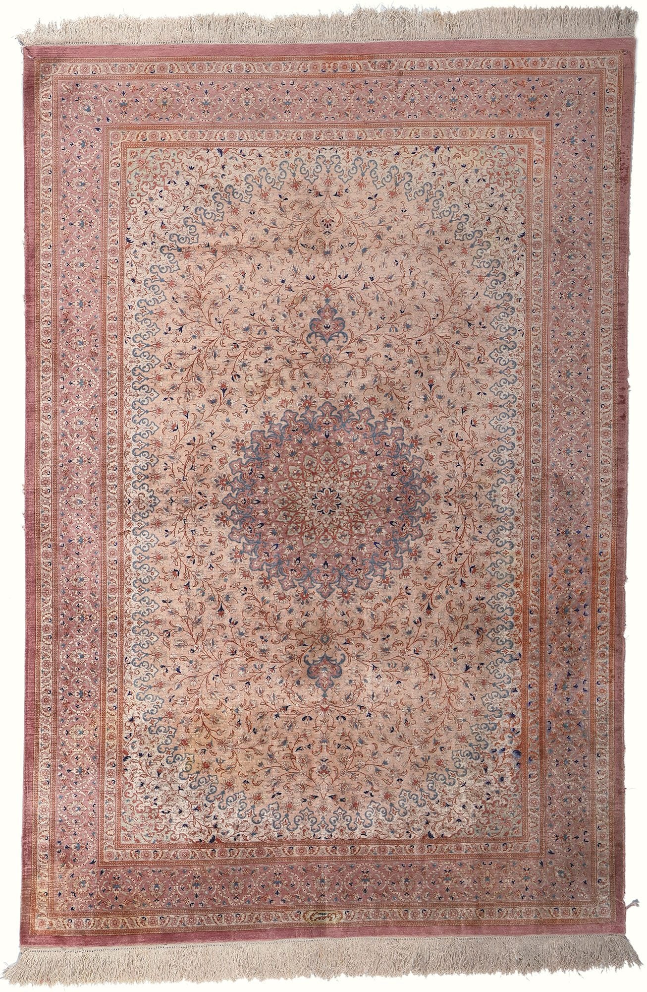 4 x 6 Vintage Persian Silk Qum Rug 78681