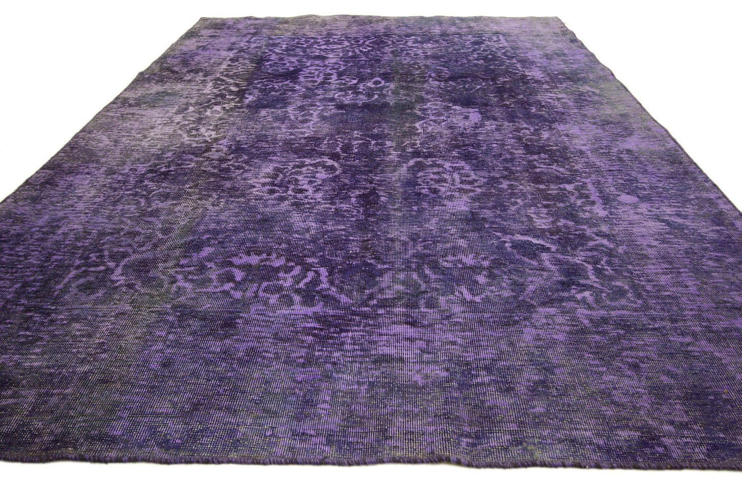 7 x 10 Vintage Turkish Purple Overdyed Rug 60600