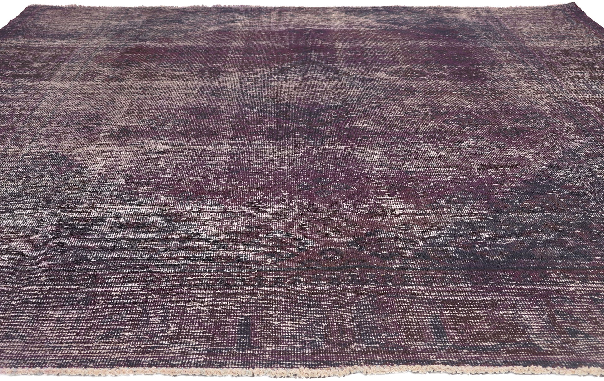 7 x 9 Vintage Turkish Purple Overdyed Rug 60685