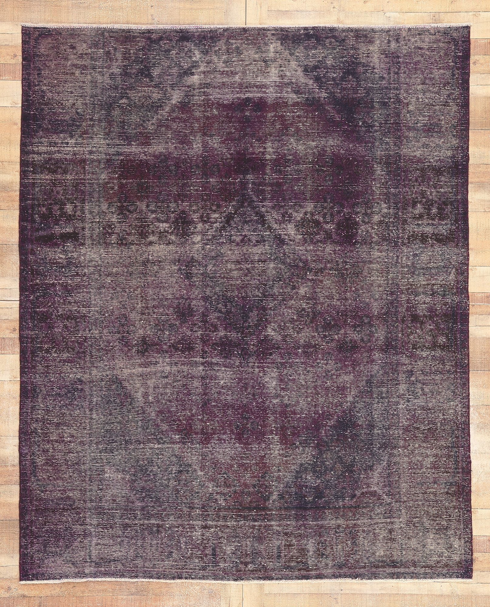7 x 9 Vintage Turkish Purple Overdyed Rug 60685