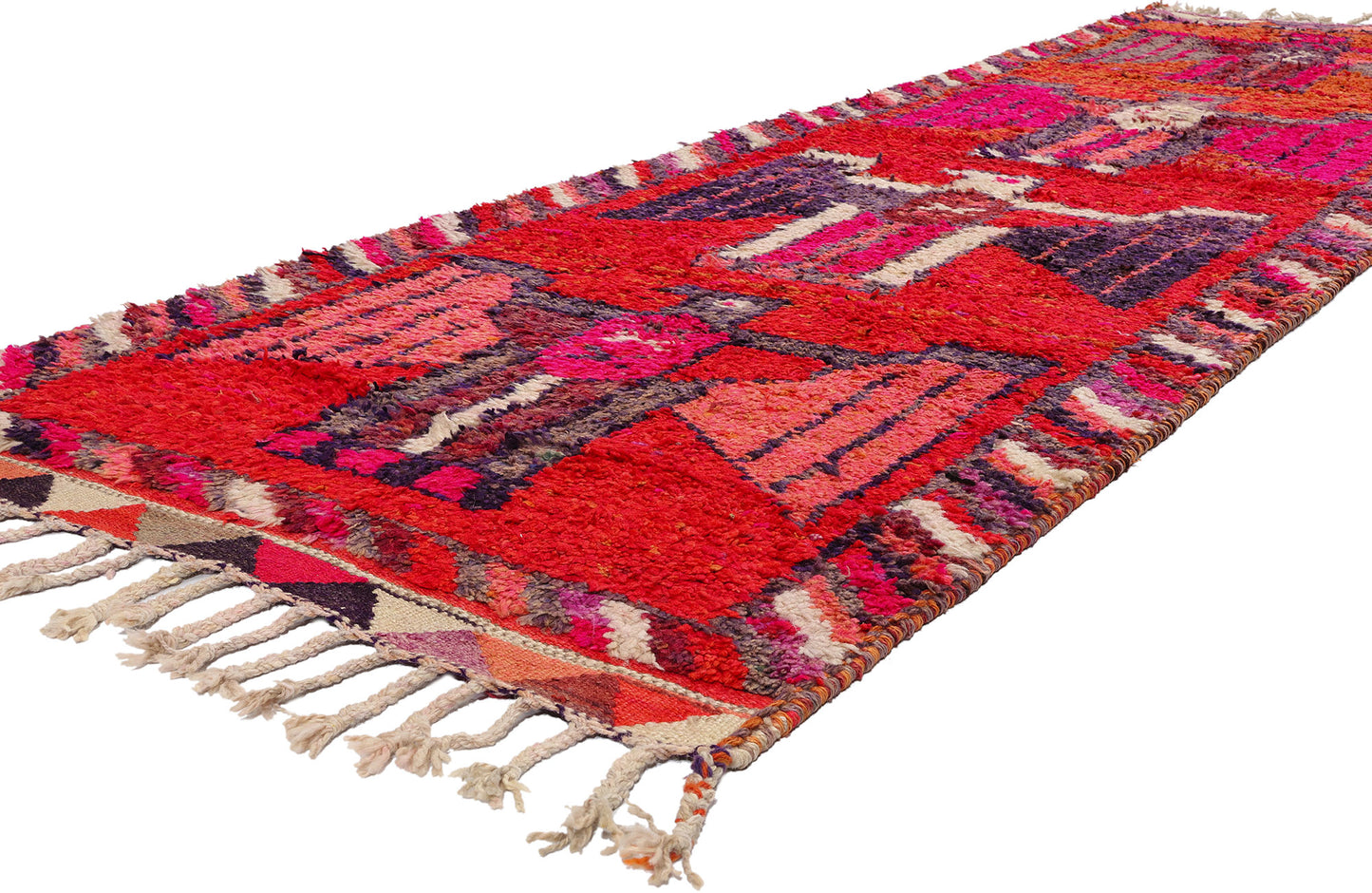 3 x 11 Vintage Red Kurdish Eagle Pictorial Rug 53888