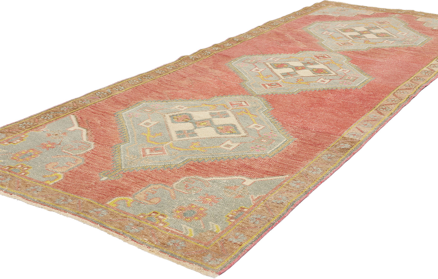 3 x 10 Vintage Red Turkish Oushak Rug 53917