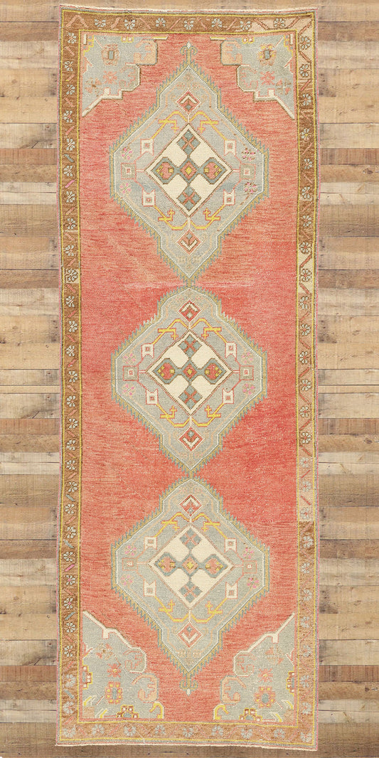 3 x 10 Vintage Red Turkish Oushak Rug 53917