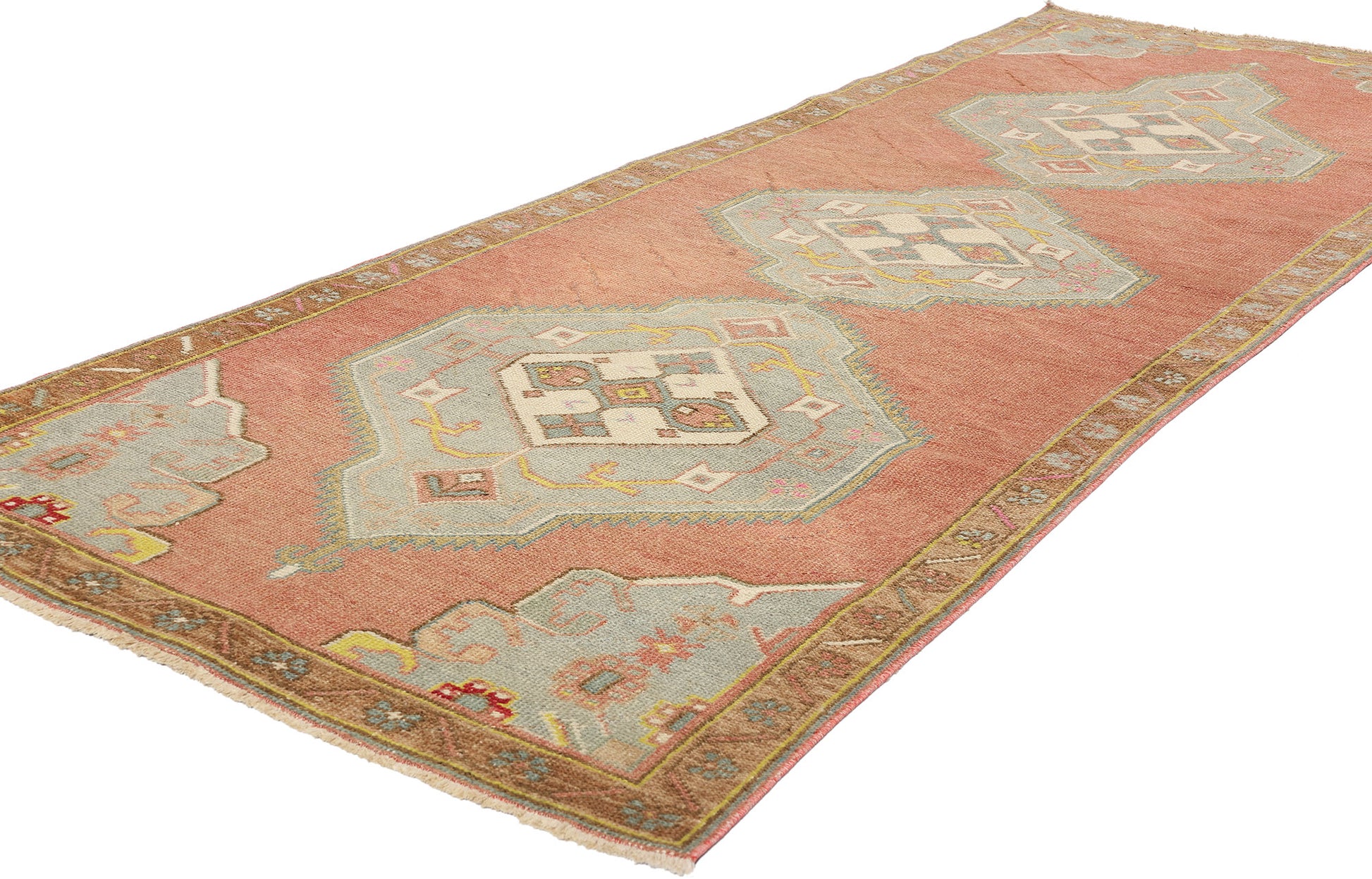 3 x 10 Vintage Red Turkish Oushak Rug 53918
