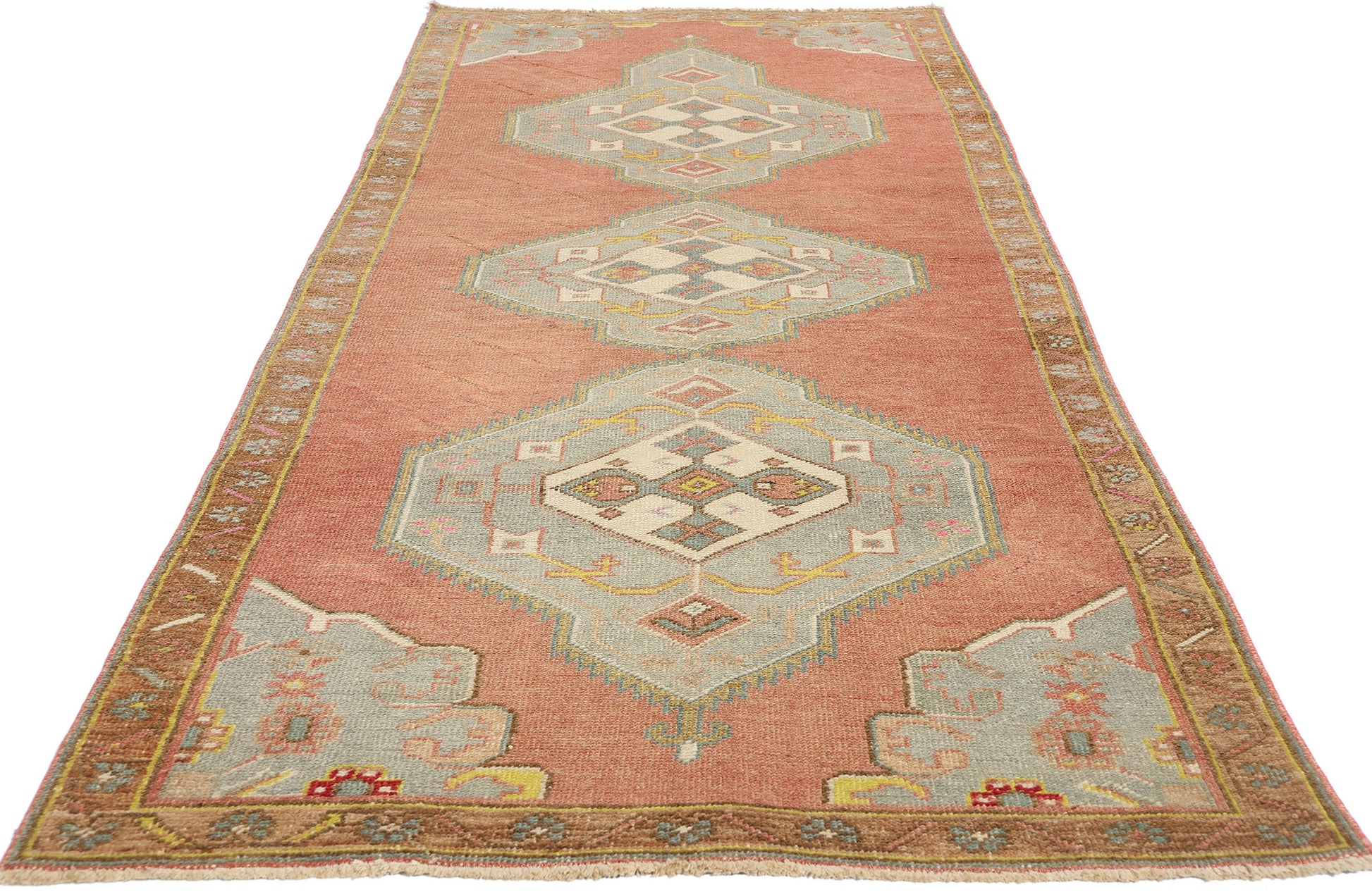 3 x 10 Vintage Red Turkish Oushak Rug 53918