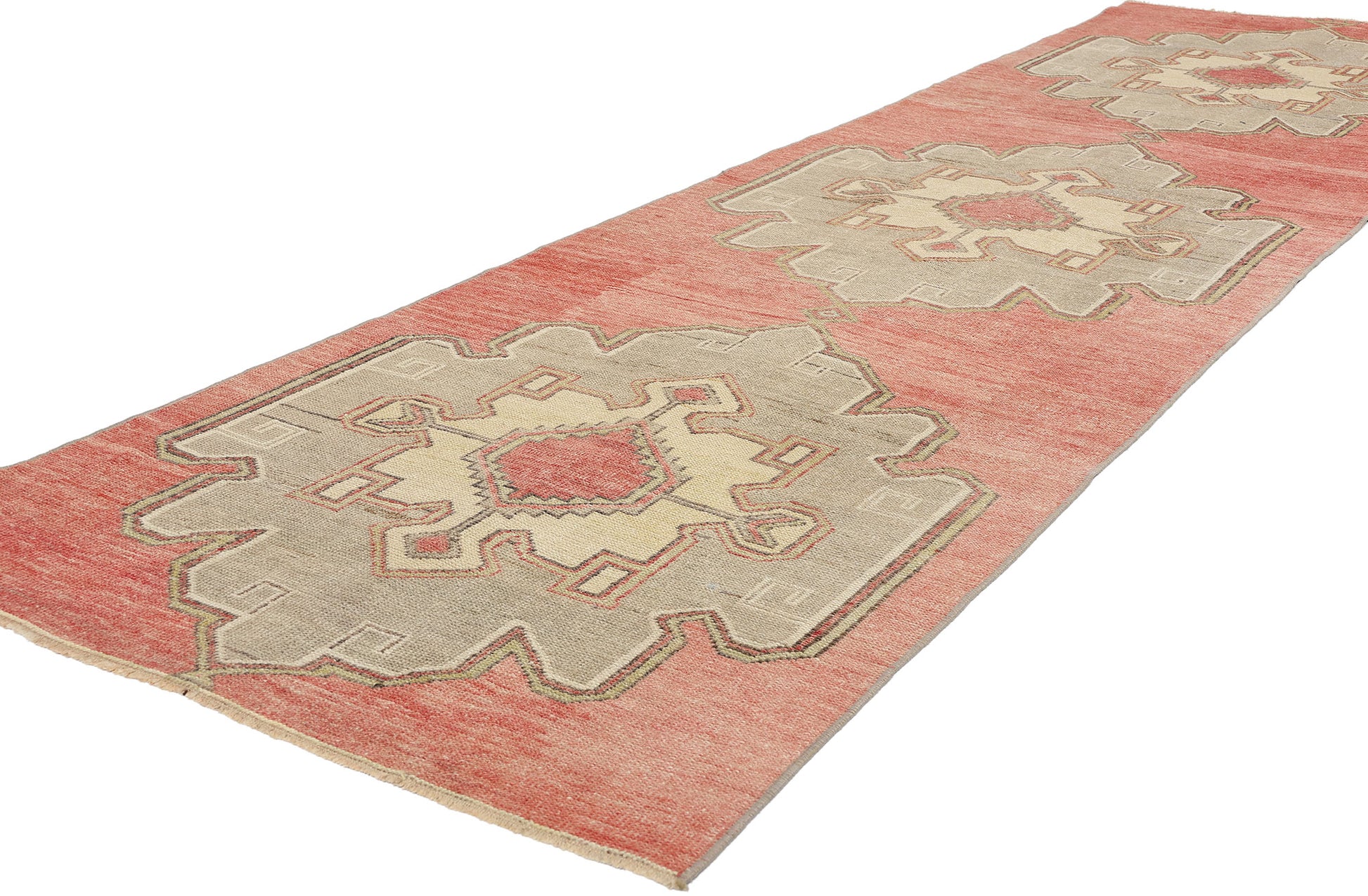 3 x 11 Vintage Red Turkish Oushak Rug 53915