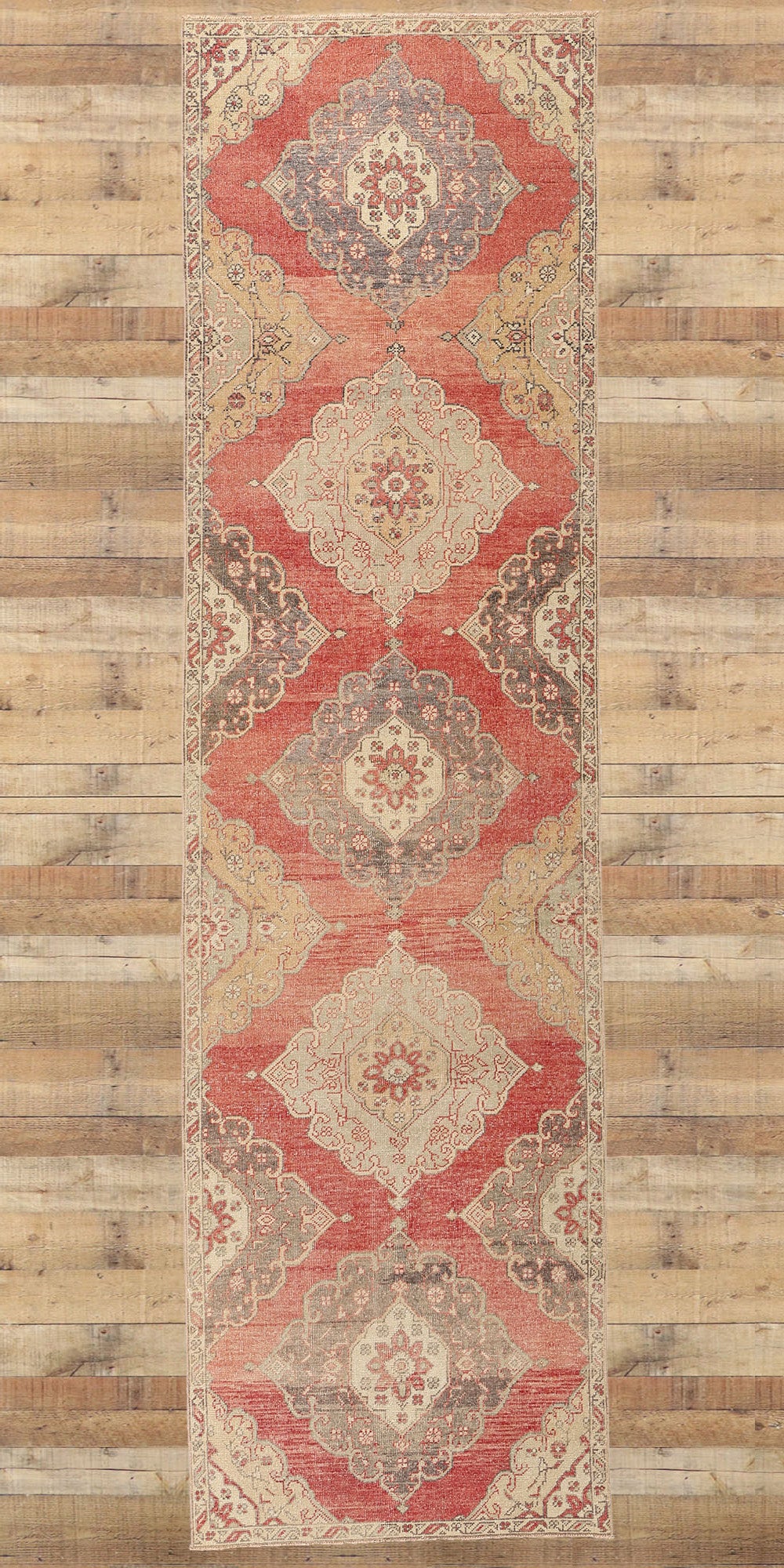 3 x 12 Vintage Red Turkish Oushak Rug 53912