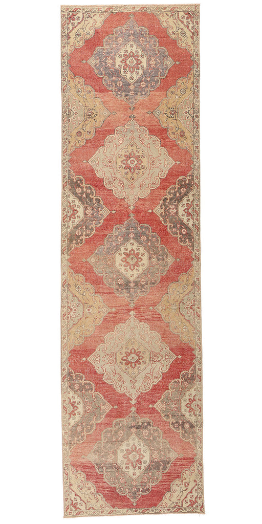 3 x 12 Vintage Red Turkish Oushak Rug 53912