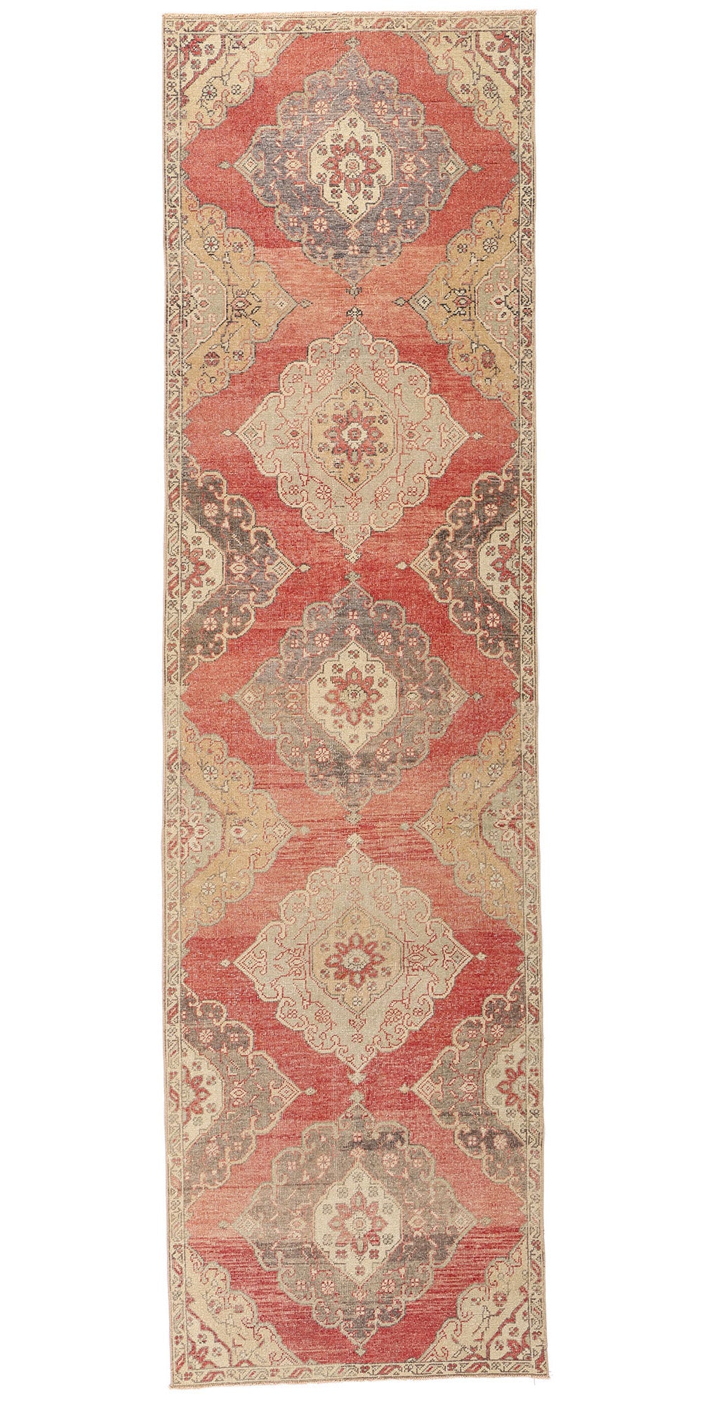 3 x 12 Vintage Red Turkish Oushak Rug 53912