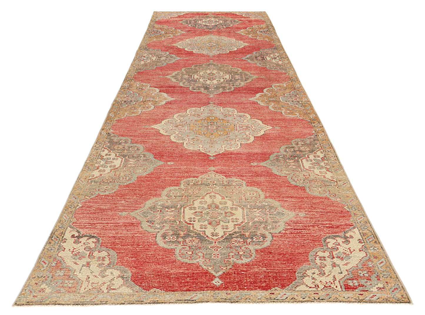 3 x 12 Vintage Red Turkish Oushak Rug 53913
