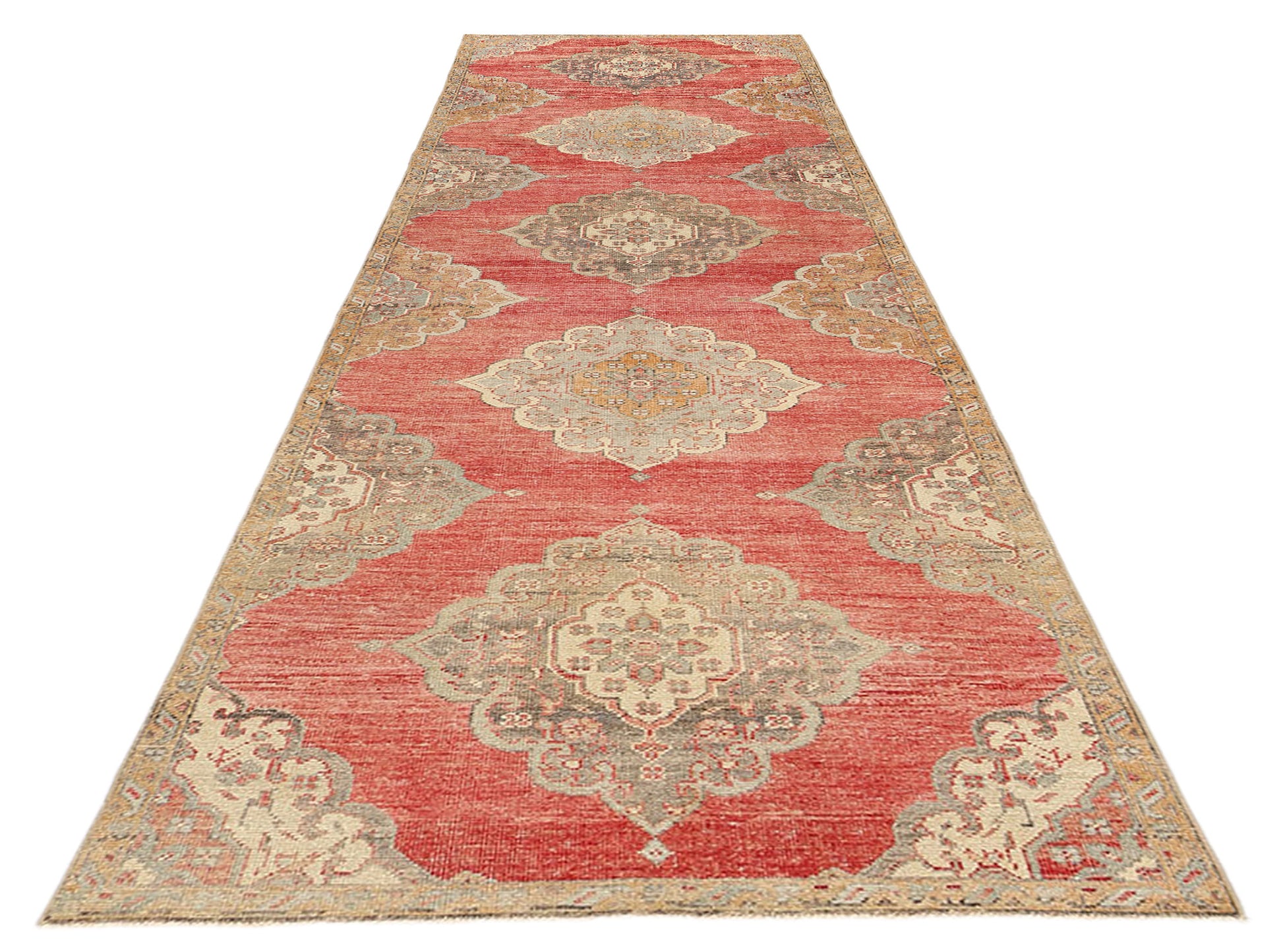 3 x 12 Vintage Red Turkish Oushak Rug 53913