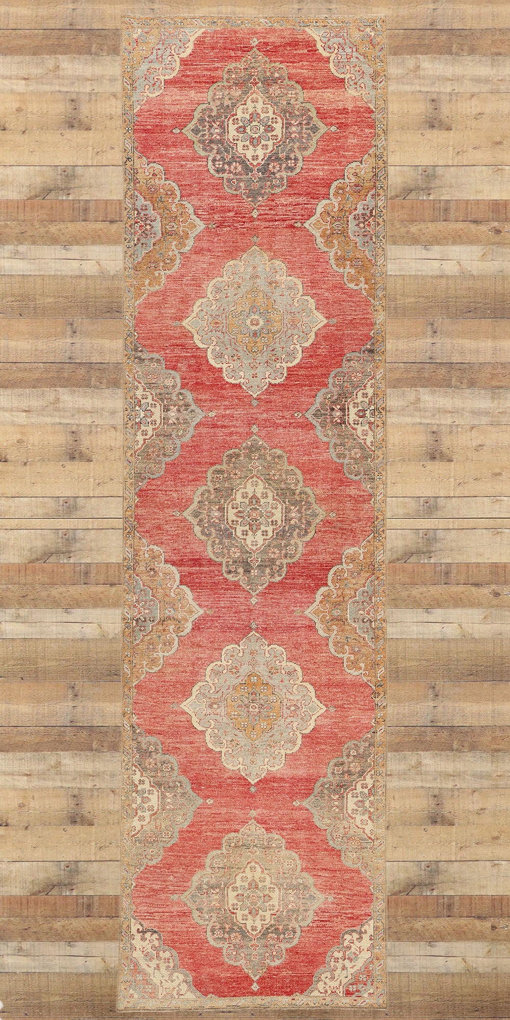 3 x 12 Vintage Red Turkish Oushak Rug 53913