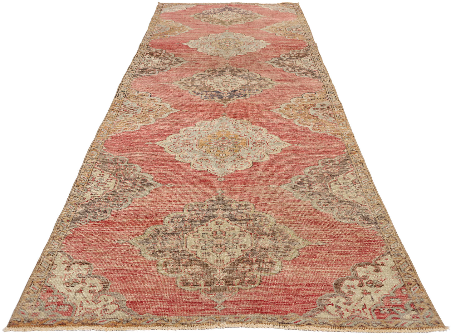3 x 12 Vintage Red Turkish Oushak Rug 53914