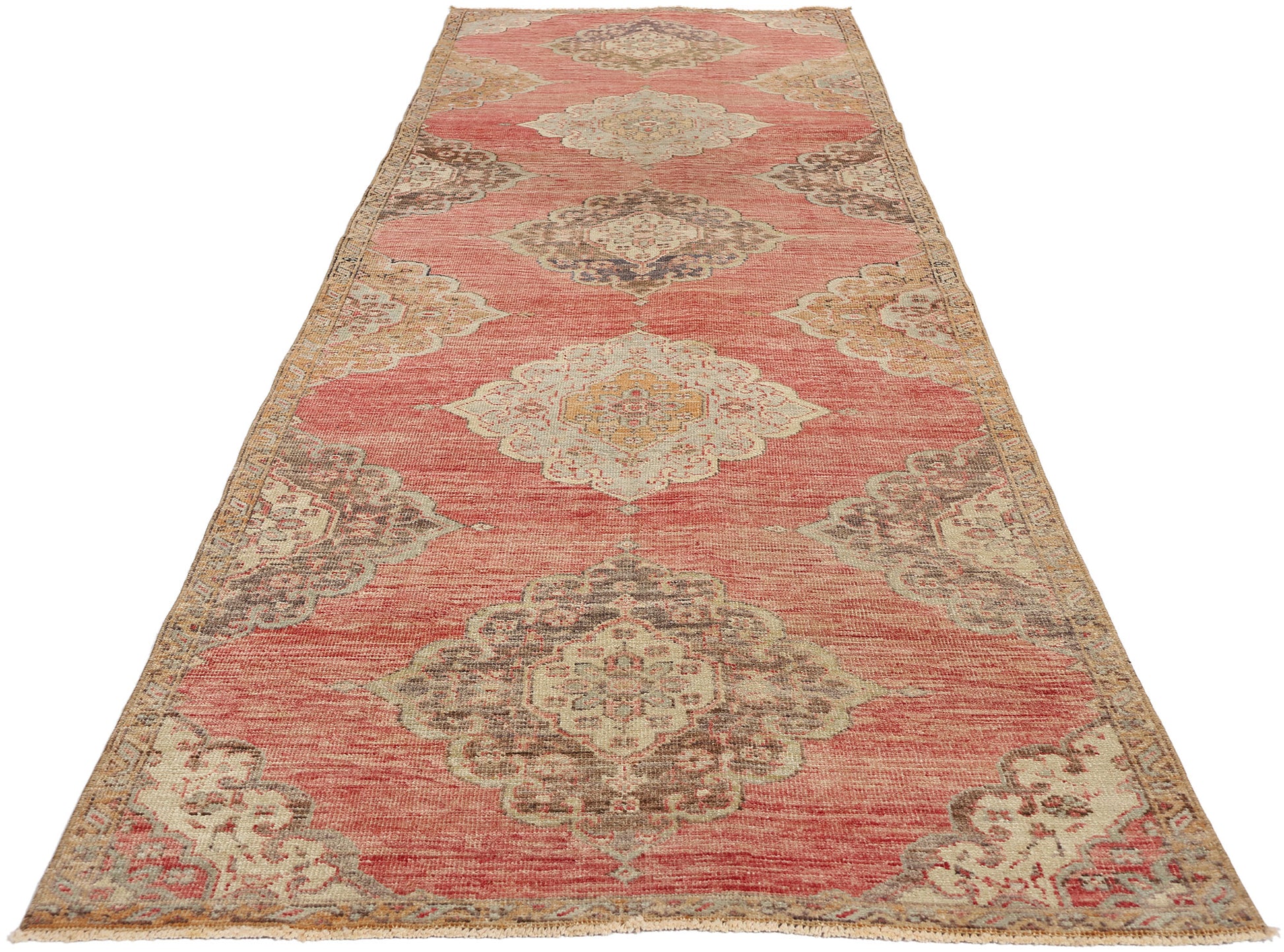 3 x 12 Vintage Red Turkish Oushak Rug 53914
