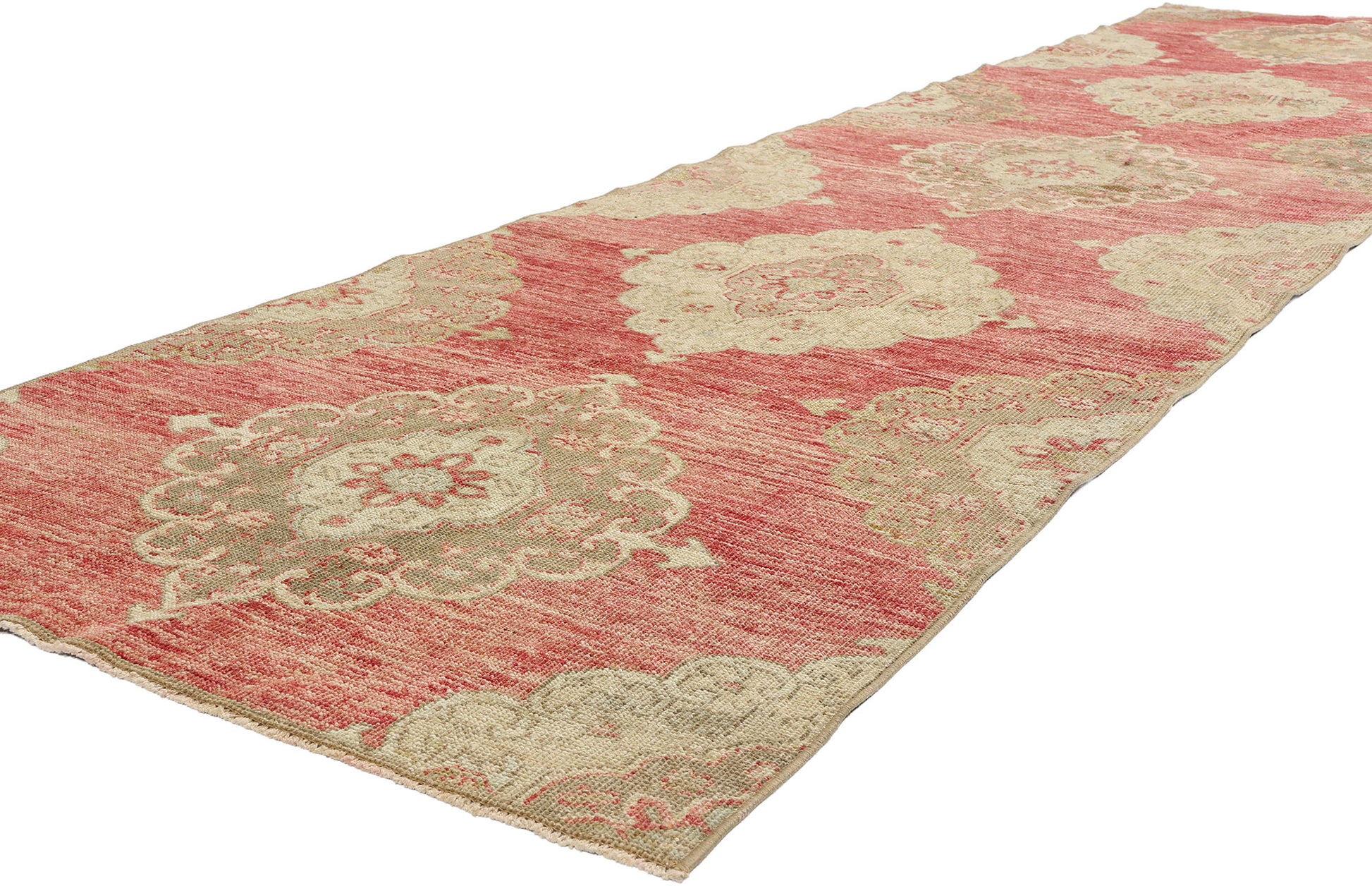 3 x 12 Vintage Red Turkish Oushak Rug 53919