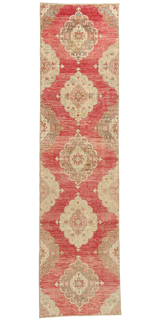 3 x 12 Vintage Red Turkish Oushak Rug 53919